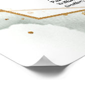 Boho groen eucalyptus gebladerte gouden lijst tafe poster (Hoek)