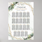 Boho groen eucalyptus gebladerte gouden lijst tafe poster (Voorkant)