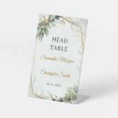 Boho groen eucalyptus gebladerte Hoofdtafel Reclamebord Met Voetstuk (Voorkant)