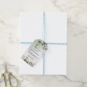 Boho groen eucalyptus gebladerte krans goud cadeaulabel (Met Touw)