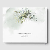 Boho groen eucalyptus loof goud Gastenboek (Achterkant)