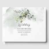 Boho groen eucalyptus loof goud Gastenboek (Voorkant)