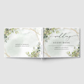 Boho groen eucalyptus loof gouden bruiloft gastenboek (Volledig)