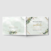 Boho groen eucalyptus loof gouden bruiloft gastenboek (Volledig)