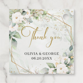 Boho groen eucalyptus witte bloemen gunst tags bedankjes labels