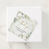Boho groen eucalyptus witte bloemen gunst tags bedankjes labels (In situ)