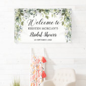 Boho groen gebladerte bladeren floraal Vrijgezelle Spandoek (Insitu)