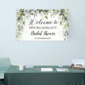 Boho groen gebladerte bladeren floraal Vrijgezelle Spandoek (Beurs)