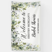 Boho groen gebladerte bladeren floraal Vrijgezelle Spandoek (Verticaal)