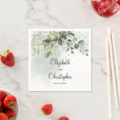 Boho groen gebladerte eucalyptus bladeren bruiloft servet (Insitu)