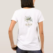 Boho groen gebladerte goud Baby shower mom-to-be T-shirt (Achterkant)