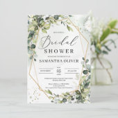 Boho groen gebladerte goud lijst Vrijgezellenfeest Kaart (Staand voorkant)