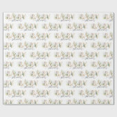 Boho groen gebladerte gouden letters Baby shower Cadeaupapier (Vlak)
