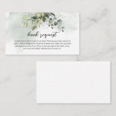 Boho groen gebladerte gouden letters boek aanvraag informatiekaartje (Voorkant / Achterkant)