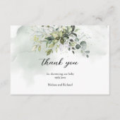Boho groen gebladerte gouden letters Dank u Informatiekaartje (Voorkant)