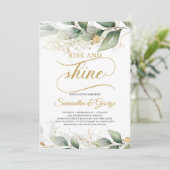 Boho groen gebladerte laat gouden opkomst en glans kaart (Staand voorkant)