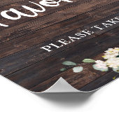 Boho groen gebladerte roestige houten gunst teken poster (Hoek)