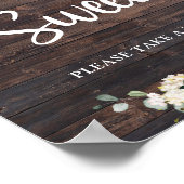 Boho groen gebladerte rozen liefde is zoete bord poster (Hoek)