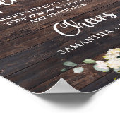 Boho groen gebladerte rustieke houten open borden poster (Hoek)