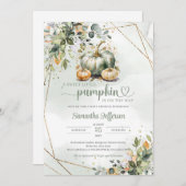 Boho groen gebladerte vallen bladeren groene pompo kaart (Voorkant / Achterkant)