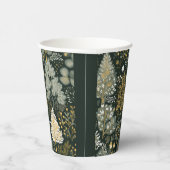 Boho  Groen Goud Witte Vogel Boom Papier Beker (Rechts)