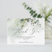 Boho groen loof eucalyptus Baby shower Bedankkaart (Staand voorkant)