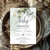 Boho groen loof eucalyptus baby shower