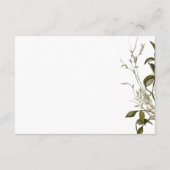 Boho groen moderne bloemen details bruiloft informatiekaartje (Achterkant)