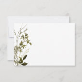 Boho groen moderne bloemige bruiloft save the date (Achterkant)