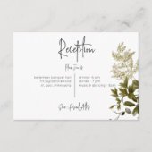 Boho groen moderne bloemreceptie bruiloft informatiekaartje (Voorkant)