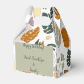 Boho groen monstera verlaat natuur op maat bedankdoosjes (Achterkant)