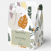 Boho groen monstera verlaat natuur op maat bedankdoosjes (Geopend)