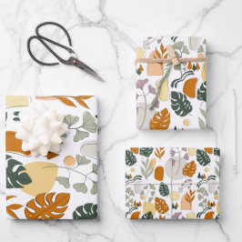 Boho groen monstera verlaat natuur op maat inpakpapier vel