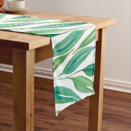 Boho groen oceaan groen blauw Waterverf kunst Lange Tafelloper
