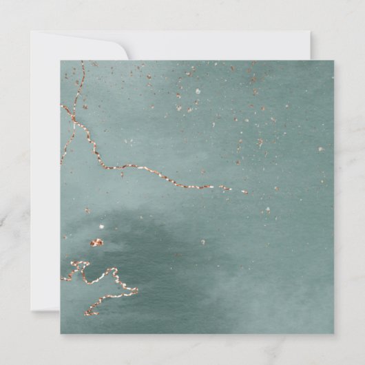 Boho Groen Rood Bloemen Patroon Gelukkig Huwelijk Kaart (Achterkant)