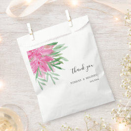 Boho Groen Roze Bloem Waterverf Bedankzakje