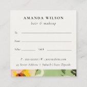 Boho Groen Roze Geschilderde Bloemen Cadeaubon Vierkante Visitekaartje (Achterkant)