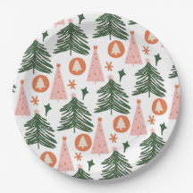Boho Groen Roze Oranje Kerstbomen