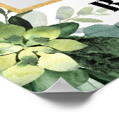 Boho groen succulent baby shower fotoprops poster (Hoek)