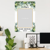 Boho groen succulent baby shower fotoprops poster (Thuiskantoor)