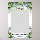 Boho groen succulent bruidsfeest foto prop poster (Voorkant)