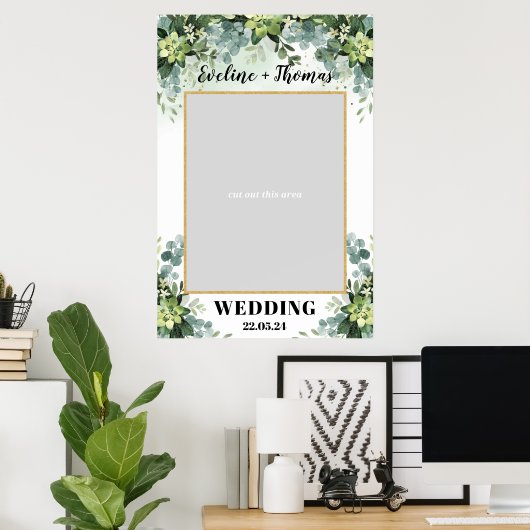 Boho groen succulent bruiloft foto prop poster (Thuiskantoor)