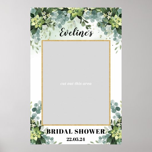 Boho groen succulent bruiloft fotoshoot fotoprops poster (Voorkant)