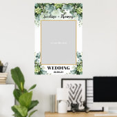 Boho groen succulent huwelijksfotoprop poster (Thuiskantoor)