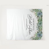 Boho groen succulenten gouden lijst bruidsdouche wandkleed (Voorkant (horizontaal))