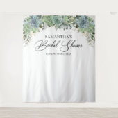 Boho groen succulenten gouden lijst bruidsdouche wandkleed (Voorkant)