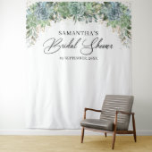 Boho groen succulenten gouden lijst bruidsfeestje wandkleed (In situ)