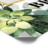 Boho groen vetplant bruidsdouche fotoprops poster (Hoek)