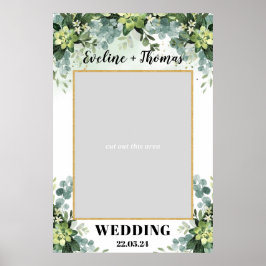 Boho groen vetplant bruiloft foto prop poster