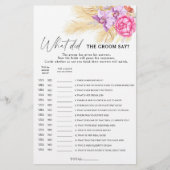 Boho groen - Wat zei de bruidegom bruidsspel (Voorkant)